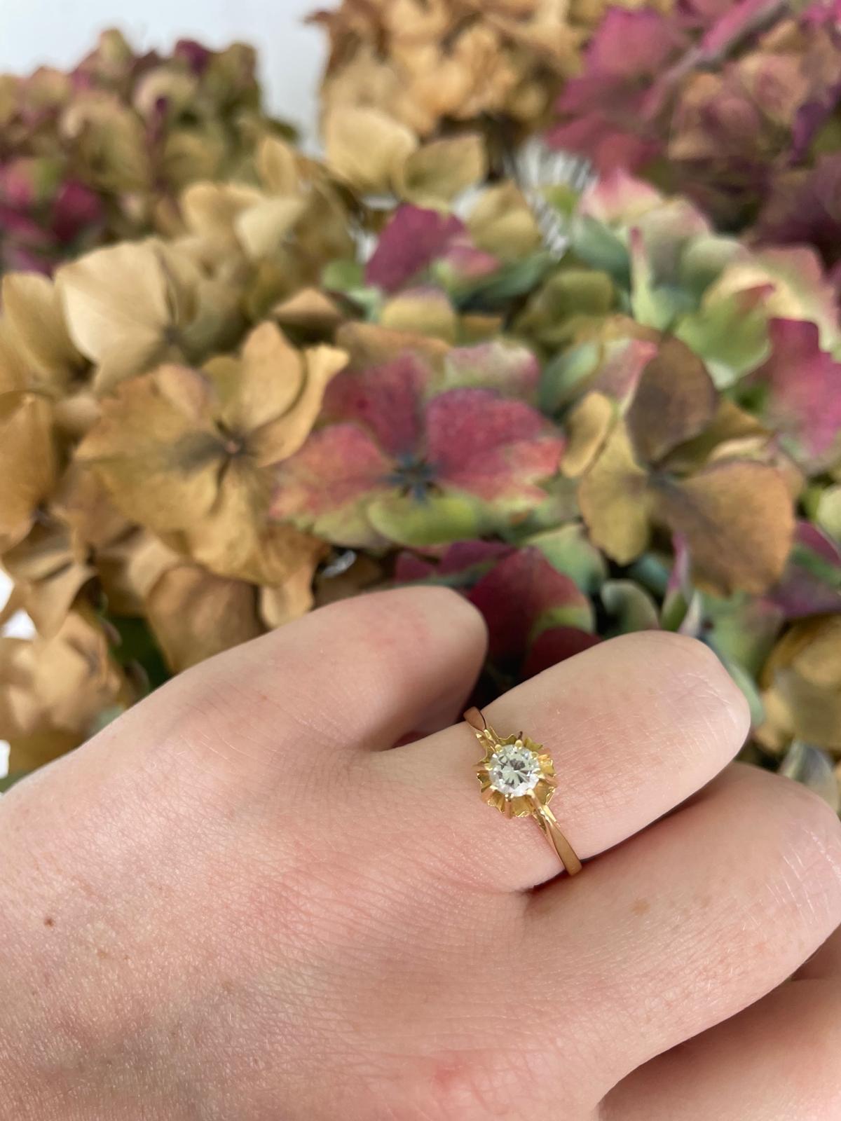 Bague solitaire diamant en or jaune